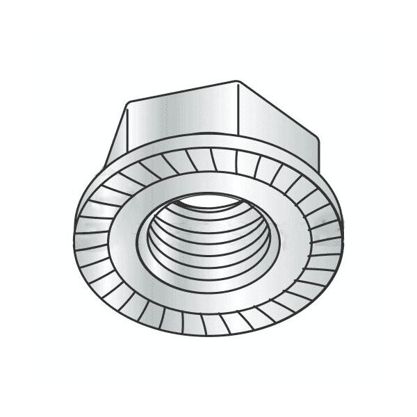 Newport Fasteners Serrated Lock Nut, M10-1.50, Steel, Class 8, Zinc Plated, 100 PK 909210-PR-100 - main